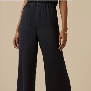 VETTA  Reversible Wide Leg Black Pants